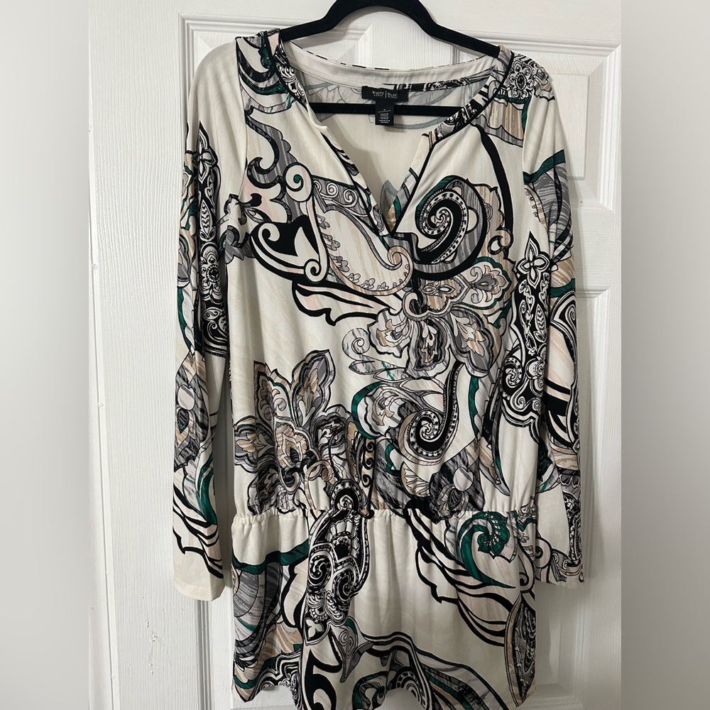 White House | Black Market Paisley Patterned Tunic Dress